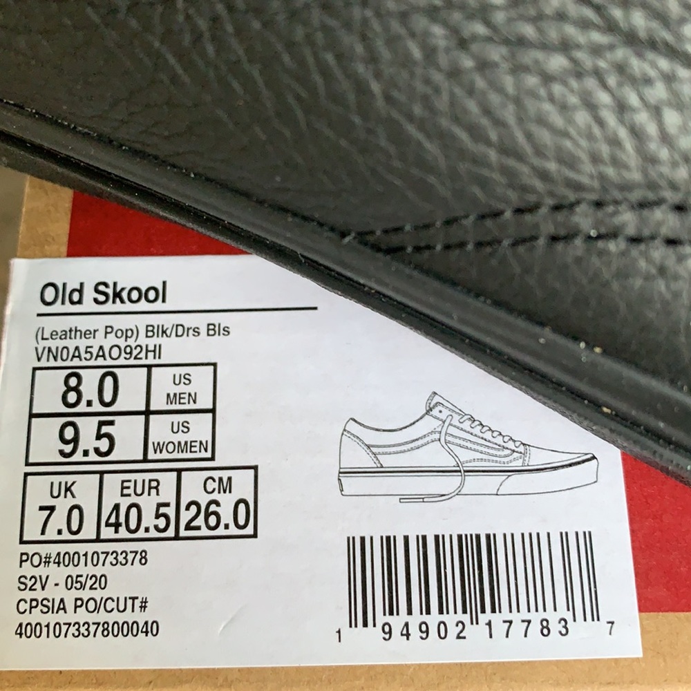 VANS OLD SKOOL LEATHER POP BLACK/DRESS BLUES WMNS - Picture 14 of 14